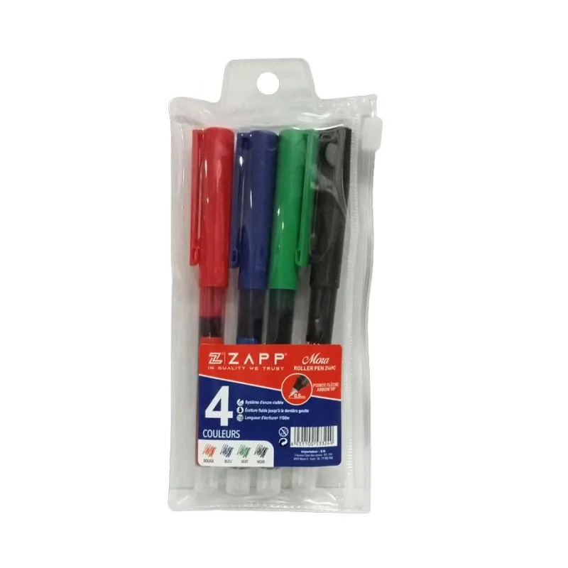 Pochette de 4 Stylos ZAPP Roller Mora / Assortis