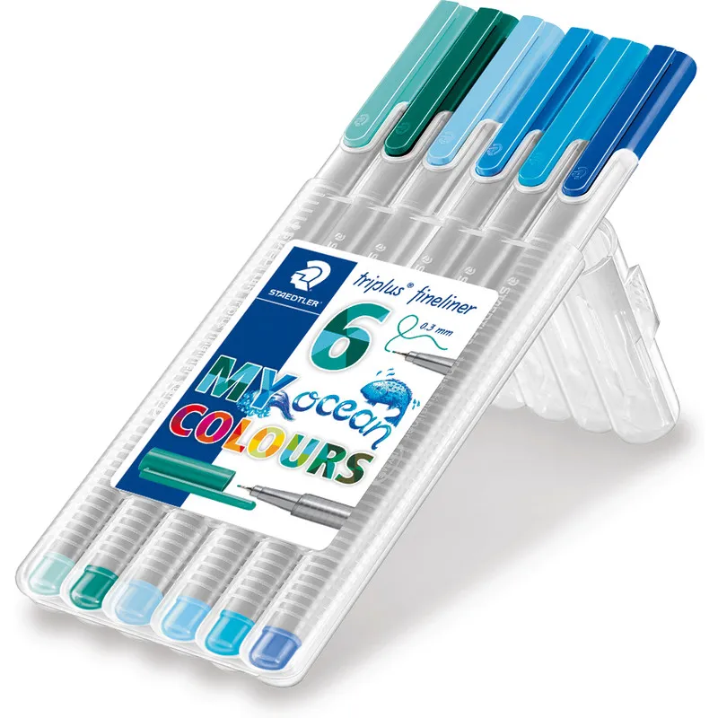 Pochette de 6 Stylo Feutre STAEDTLER Fineliner triplus "MY ocean COLOURS" / 0.3 mm