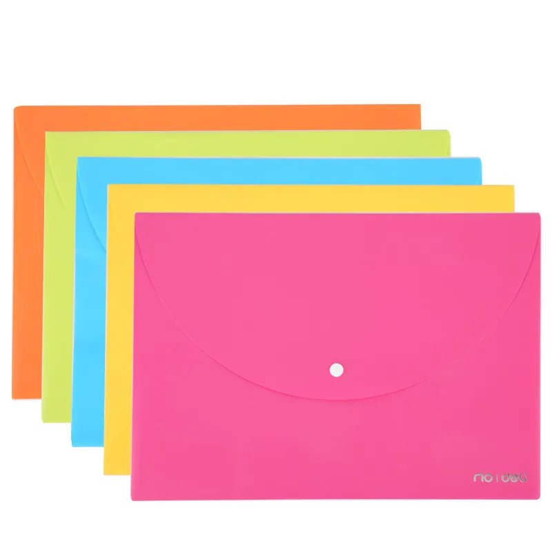 POCHETTE PP AVEC BOUTON DELI / A4 / ASSORTIES