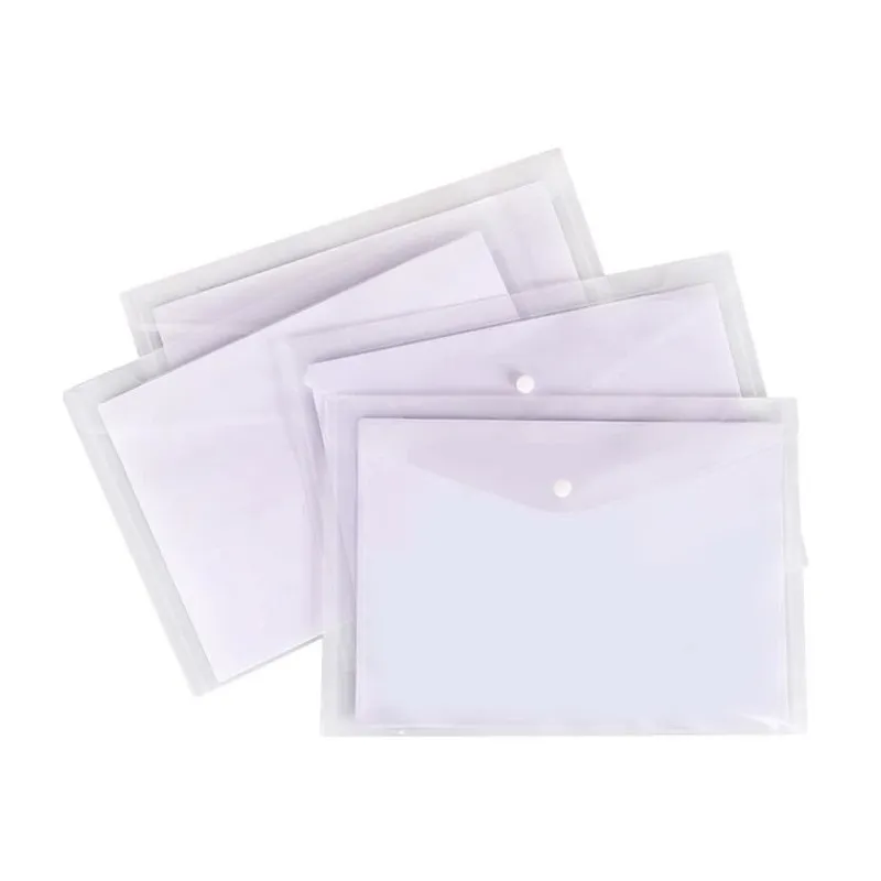 POCHETTE PP AVEC BOUTON DELI / A4 / TRANSPARENT CRISTAL