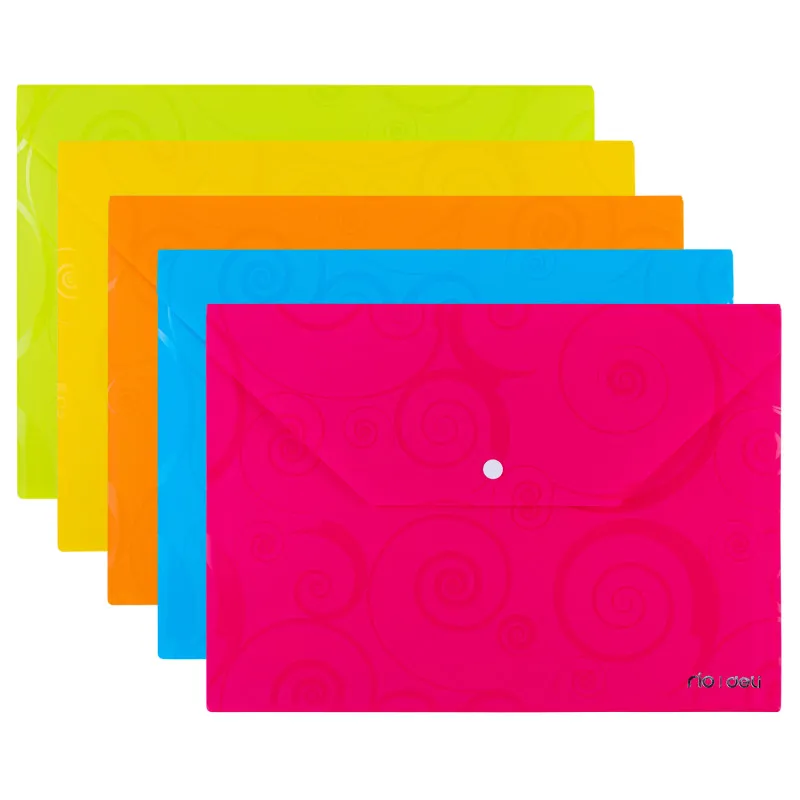 POCHETTE PP AVEC BOUTON ELECTRA DELI / A4 / ASSORTIS