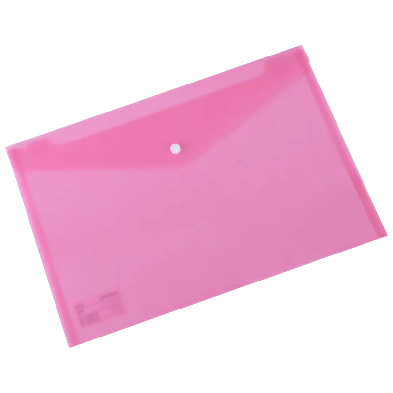 POCHETTE PP AVEC BOUTON FC DELI / A4 / TRANSPARENT ROUGE