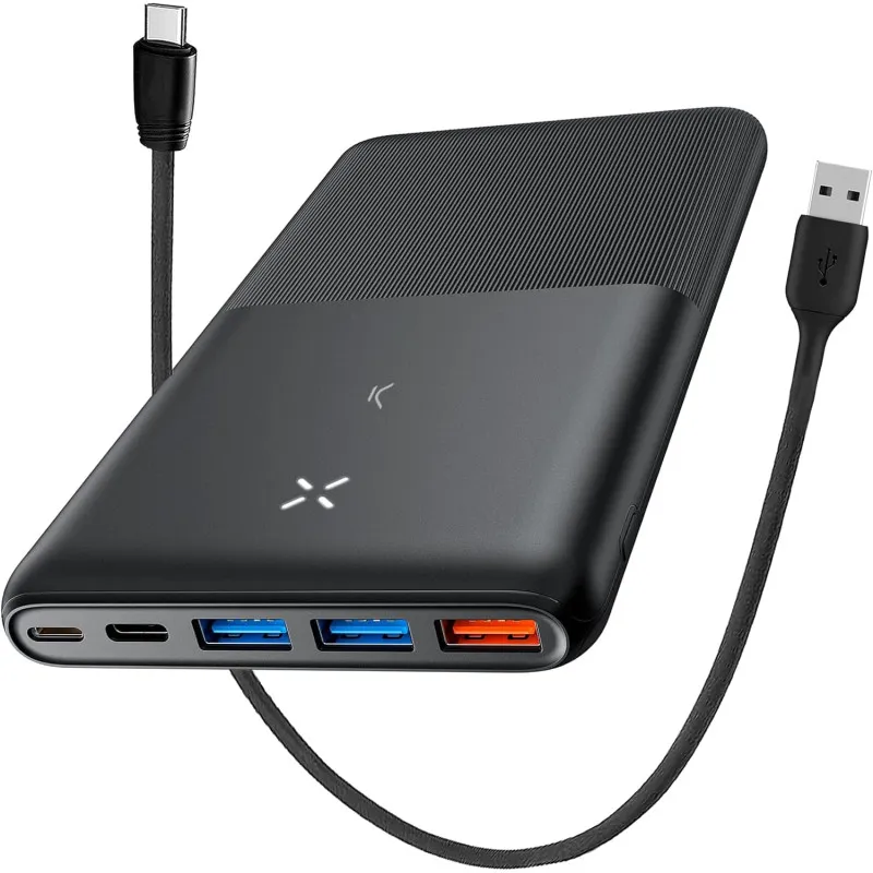 Power Bank KSIX BANKULTRASLIM 20000 mAh Avec Câble Type-C / Noir