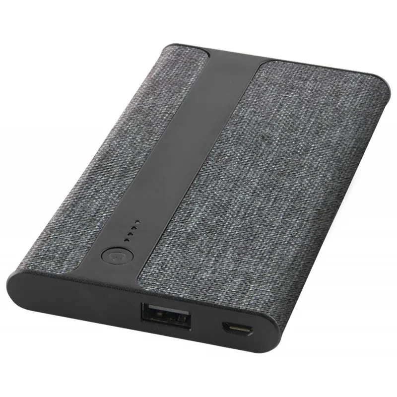 Power Bank Ksix Textile 4000 mAh / Noir & Gris