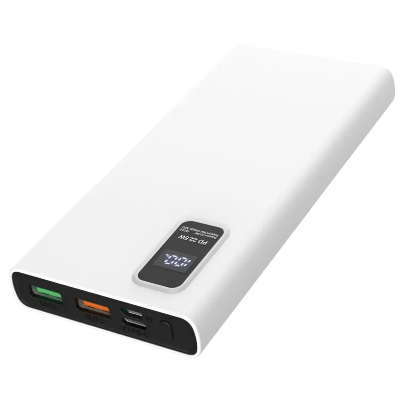 POWER BANK PLATINET 10000 mAh Polymère PD 3.0 QC 3.0 Écran LED BLANC