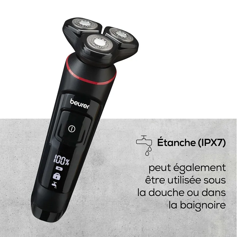 Rasoir Rotatif Sans Fil BEREUR MN8X - Noir