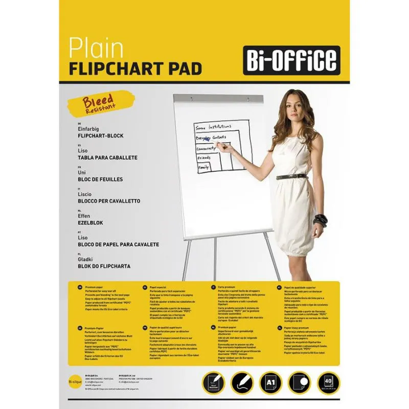 Recharge papier pour Tableau Bi-Office / 40 Feuilles / 55Gr