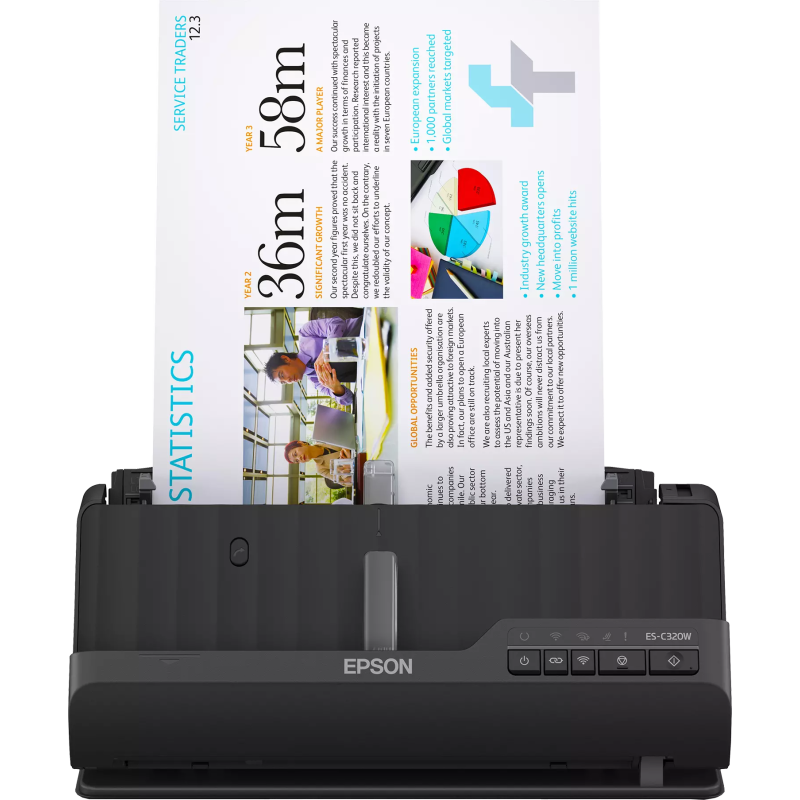 Scanner Wi-Fi compact Epson ES-C320W / Noir