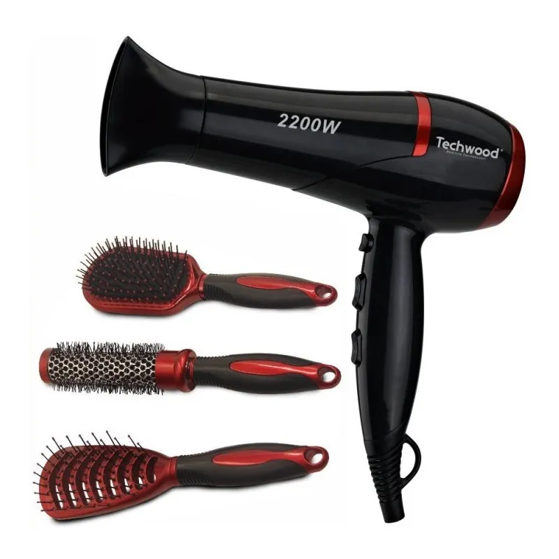 Sèche cheveux Techwood TCO-6075 / 2200W + 3 Brosses