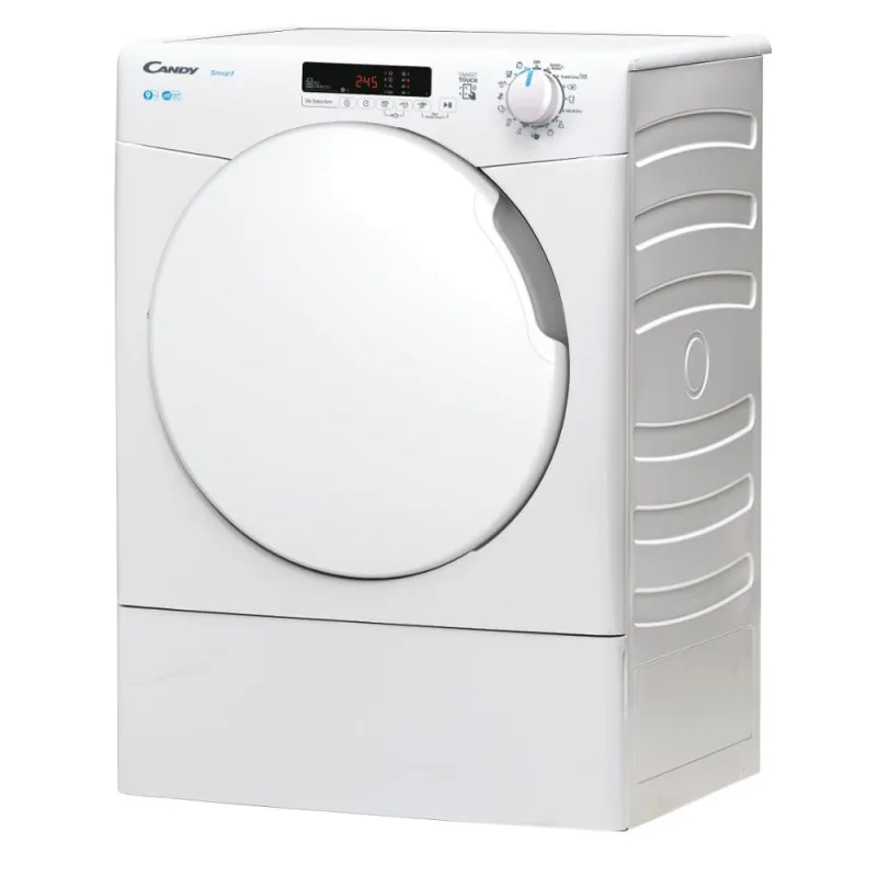 Sèche-linge Smart A évacuation Candy CSE-V9DF-S / 9 Kg / Blanc