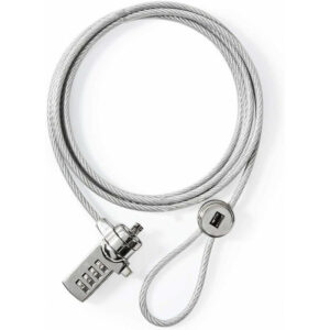Serrure Nedis pour ordinateur portable / Chiffre / 1,8 m / argent