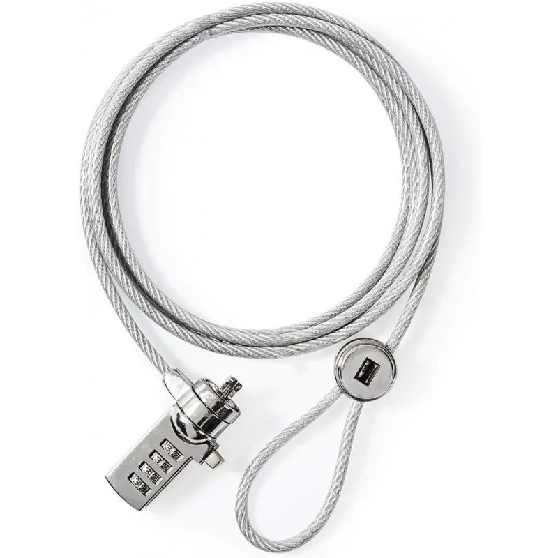 Serrure Nedis pour ordinateur portable / Chiffre / 1,8 m / argent
