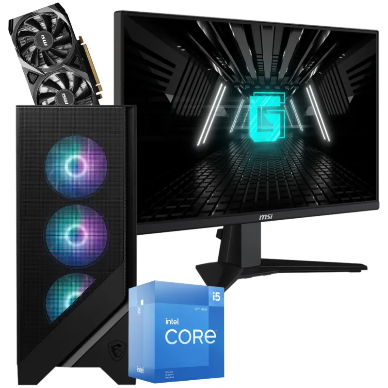 Setup Gamer Special Pc de Bureau Gaming / i5-12400F / RTX 3050 8G / 32 Go Avec Écran Gaming MSI 24.5" Full HD IPS / 180 Hz