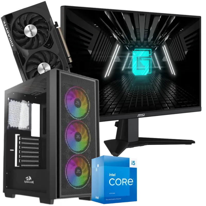 Setup Gamer Special Pc de Bureau Gaming / i5-13400F / RTX 4060 8G / 32 Go Avec Écran Gaming MSI 24.5" Full HD IPS / 180 Hz