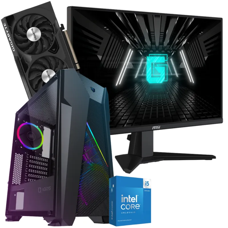 Setup Gamer Special Pc de Bureau Gaming / i5-14600KF / RTX 4060 8G / 32 Go Avec Écran Gaming MSI 24.5" Full HD IPS / 180 Hz