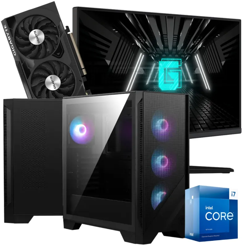Setup Gamer Special Pc de Bureau Gaming / i7-13700F / RTX 4060 8G / 32 Go Avec Écran Gaming MSI 24.5" Full HD IPS / 180 Hz