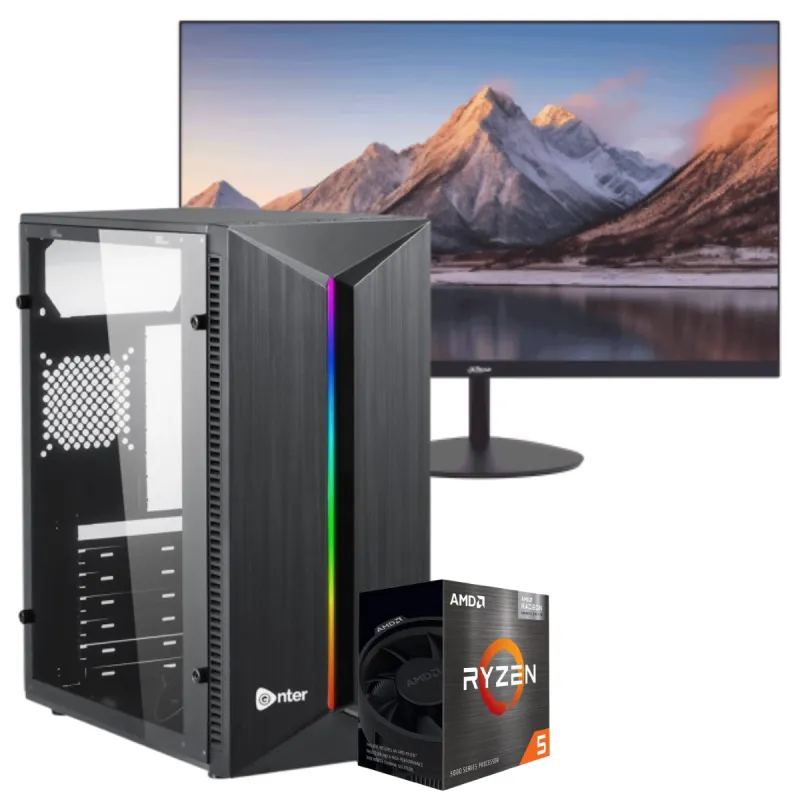 Setup Gamer Special Pc de Bureau Gaming / Ryzen 5 5500GT / Vega 7 / 16 Go Avec Écran Dahua  24" Full HD / 100 Hz