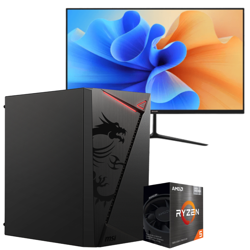 Setup Gamer Special Pc de Bureau Gaming / Ryzen 5 5600GT / 32 Go Avec Écran Gaming AIWA 24" Full HD IPS / 180 Hz