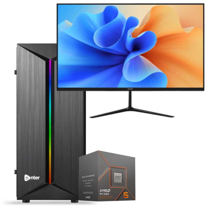 Setup Gamer Special Pc de Bureau Gaming / Ryzen 5 8500G / 16 Go Avec Écran Gaming AIWA 24" Full HD IPS / 180 Hz