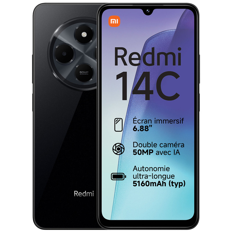Smartphone XIAOMI Redmi 14C / 4GO /128GO / Noir