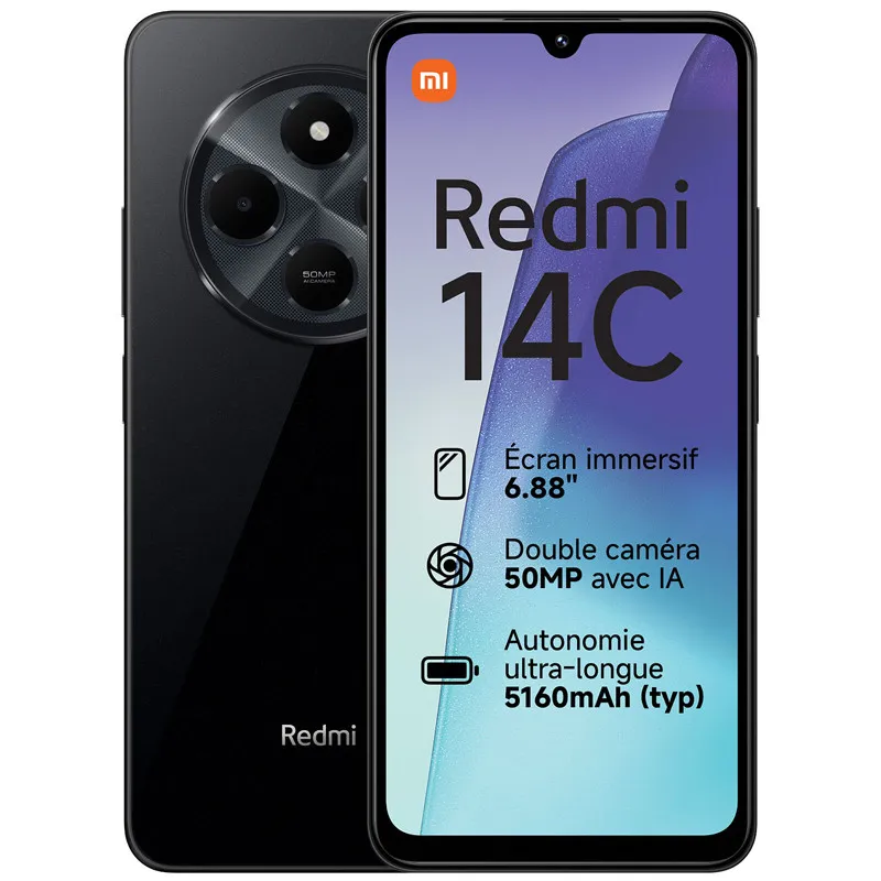 Smartphone XIAOMI Redmi 14C / 8GO / 256GO / Noir