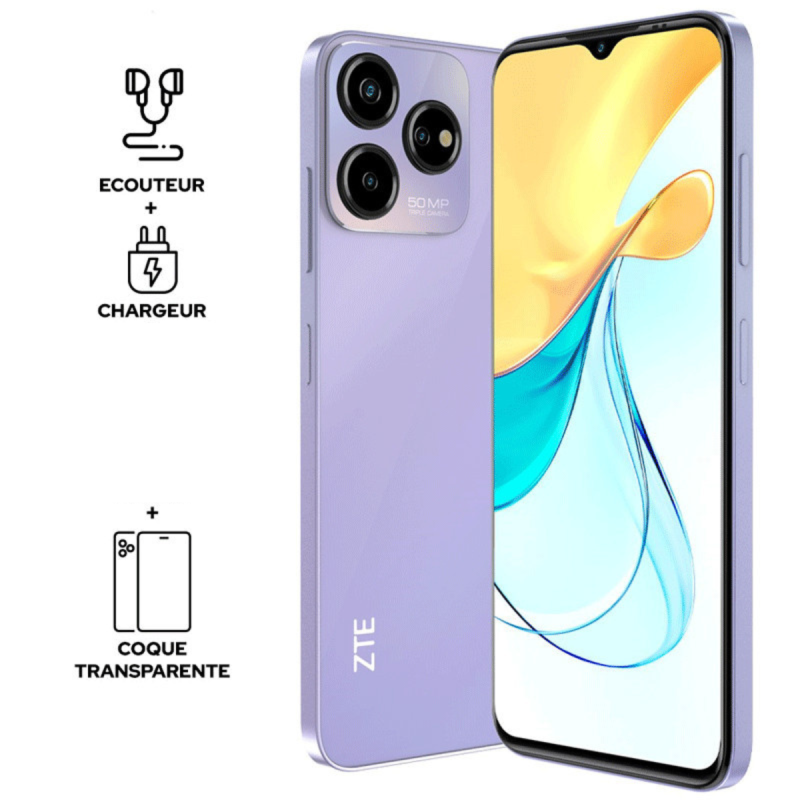 Smartphone ZTE V50 DESIGN 4G / 8 Go / 128 Go / Violet