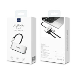 Station d'accueil 3 EN 1 USB-C WIWU Alpha C2H Pour MacBook et autres / Gris