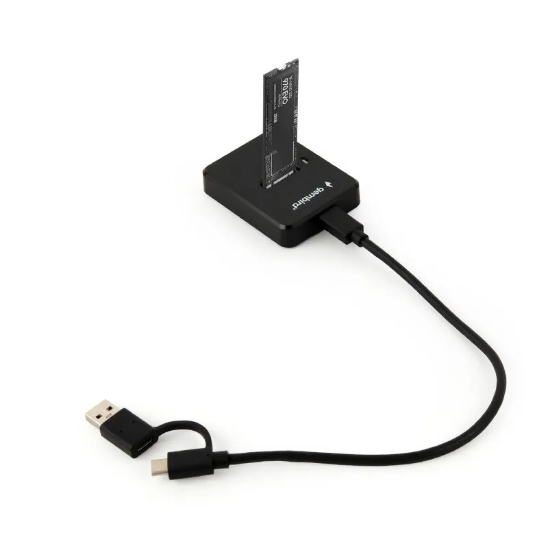 Station d'accueil Gembird pour disque SSD M.2 SATA et NVME USB Type-C de bureau / Noir