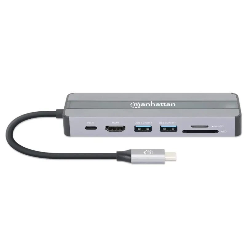 Station d'accueil MANHATTAN  7 EN 1 USB-C / GRIS