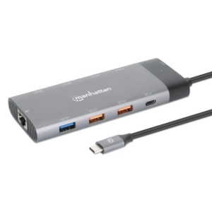 Station d'accueil Manhattan multiport USB-C PD 10 en 1 pour double écran 8K