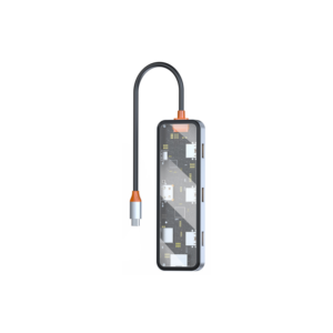 Station d'accueil WIWU CYBER 8 EN 1 USB-C TRANSPARENT / GRIS