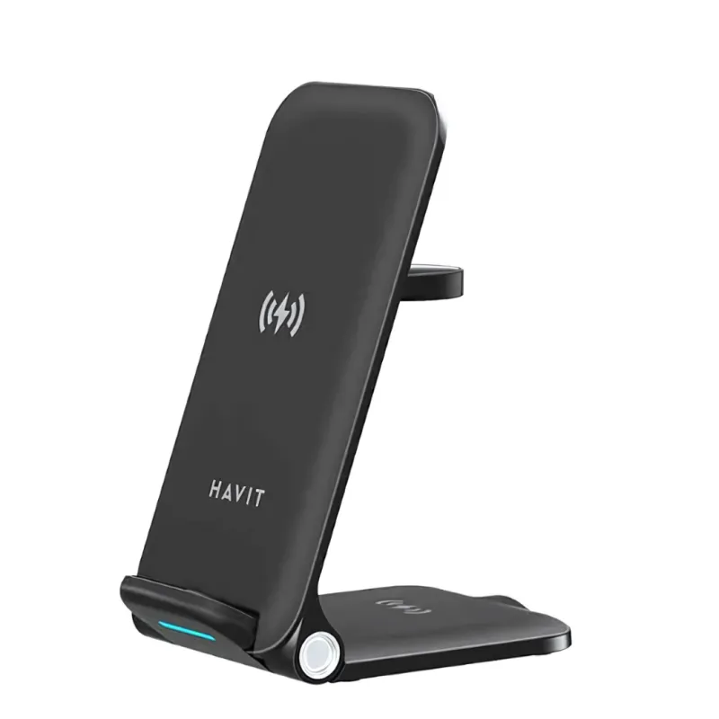 STATION DE CHARGE SANS FIL AVEC REVEIL D'ALARME HAVIT W3031/ NOIR
