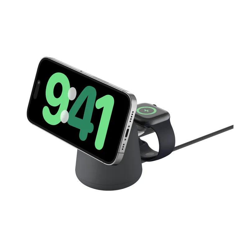Station de chargement sans fil 2 en 1 avec MagSafe 15 W Belkin WIZ020VFH36 / Noir