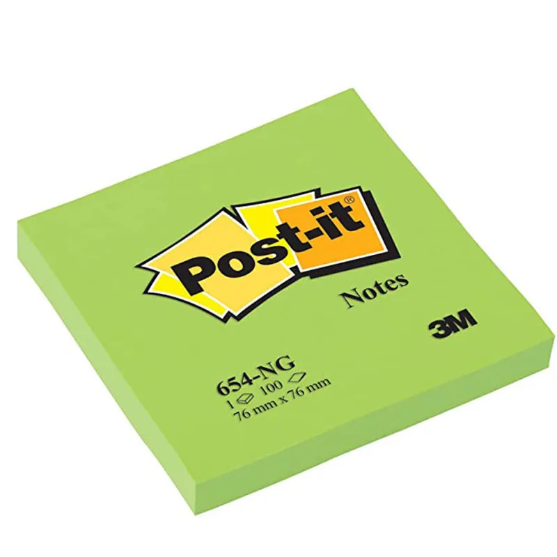 Stick Note 100 Feuilles 76 x 76 mm Fluo / Vert