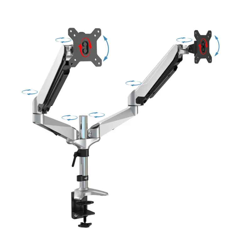 Support d’écran universel avec monture de bureau et ressort pneumatique Digitus DA-90353 / Gris