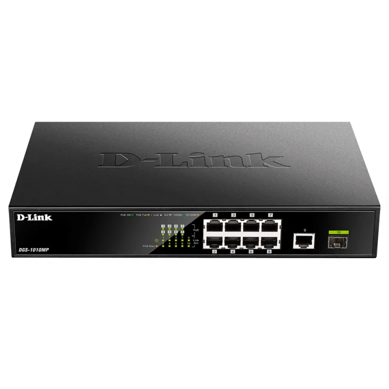 Switch D-Link 8 ports Gigabit 10/100/1000 / POE 1SFP / 1 Gigabit