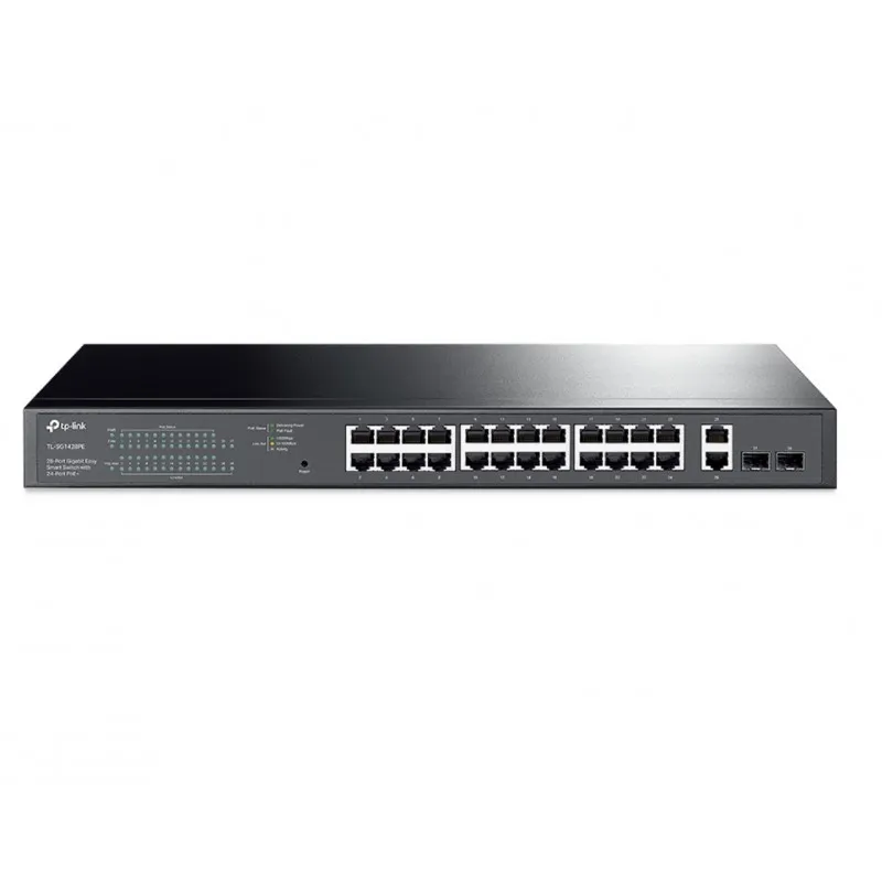 Switch de bureau rackable Gigabit Easy 24 ports PoE +  RJ45 10/100/1000 Mbps avec 2 emplacements SFP