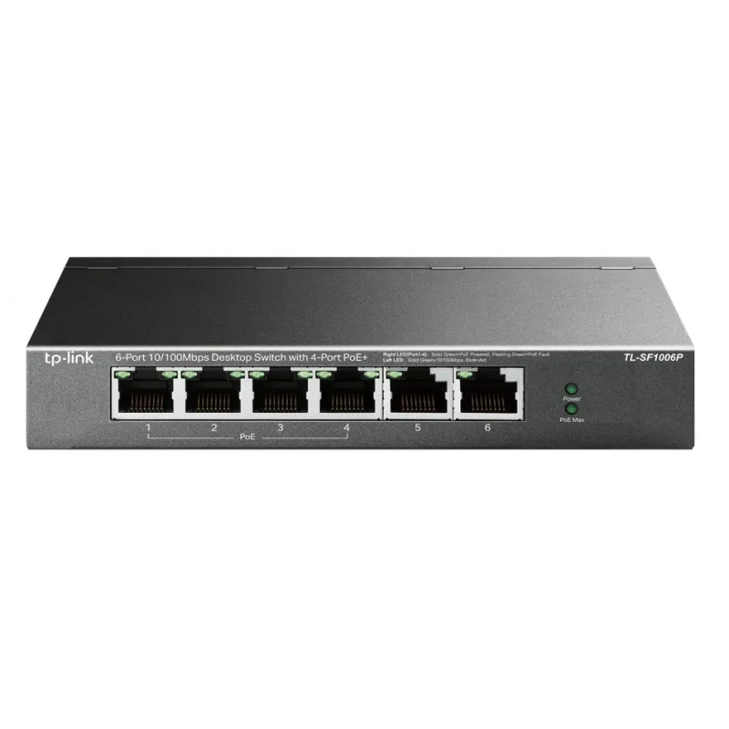 Switch de bureau TP-Link 6 ports 10/100 Mbps avec 4 ports PoE+