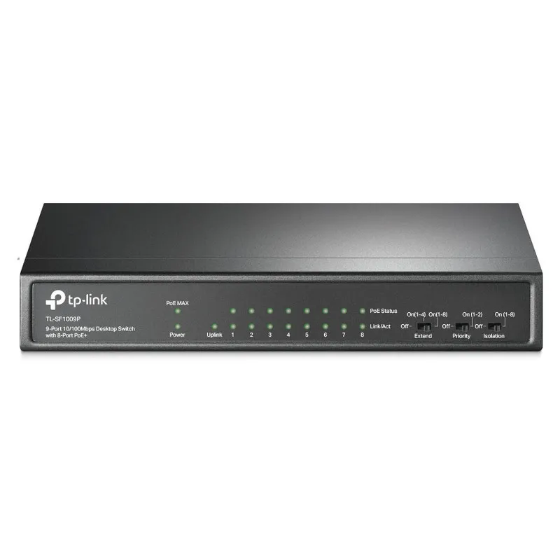 Switch de bureau TP-Link 9 ports 10/100 Mbps dont 8 ports PoE+