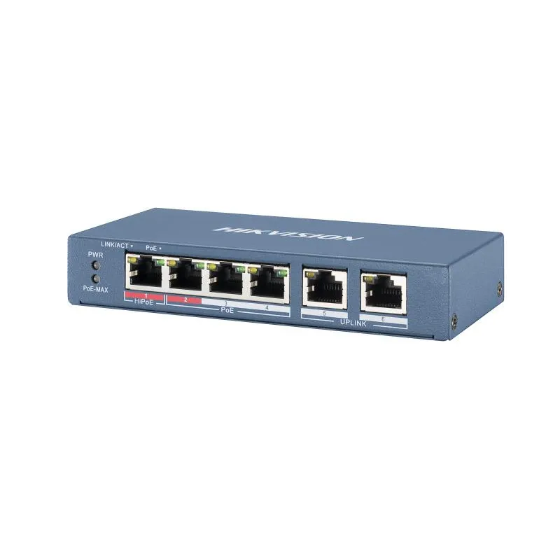 Switch HIKVISION DS-3E0106HP-E 6 ports Hi-PoE 10/100 Mbps