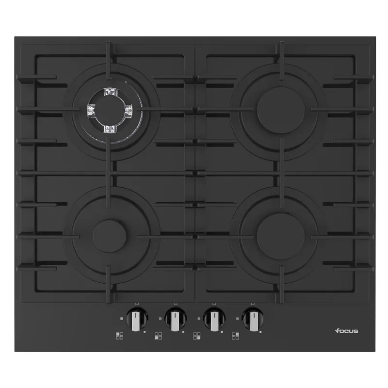 Table de cuisson Focus 4 Feux F.4005BS / FONTE TERMOCOUPLE / 60 cm / Noir