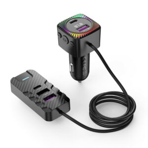 Transmetteur FM Bluetooth Rétroéclairage Multicolore et Charge Multi ports - XO