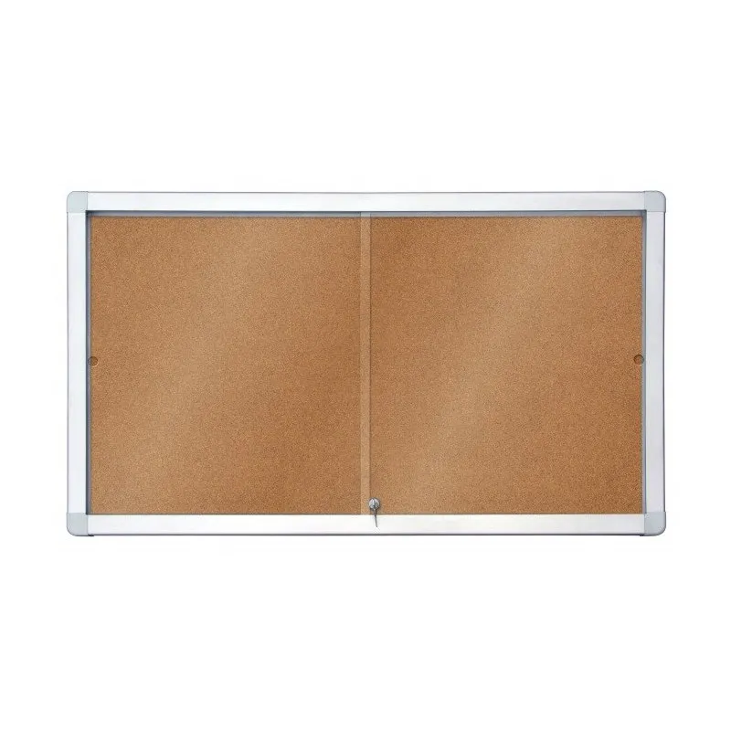 VITRINE D'AFFICHAGE 2X3 PORTE COULISSANTE FOND LIÈGE / 138 x 68cm