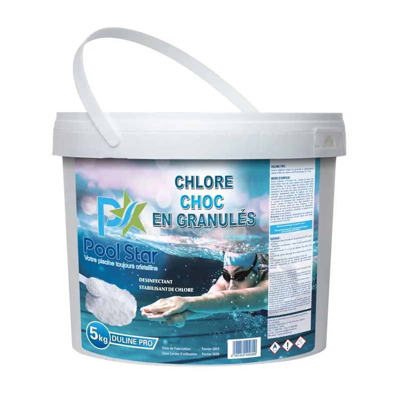Chlore choc en granulés 5Kg ( Duline PRO en Granulés pour piscines - 5Kg)