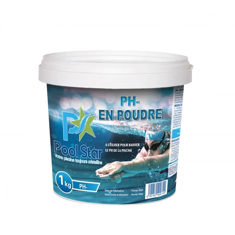 PH moins en poudre pour piscine (Ph- / 1Kg)