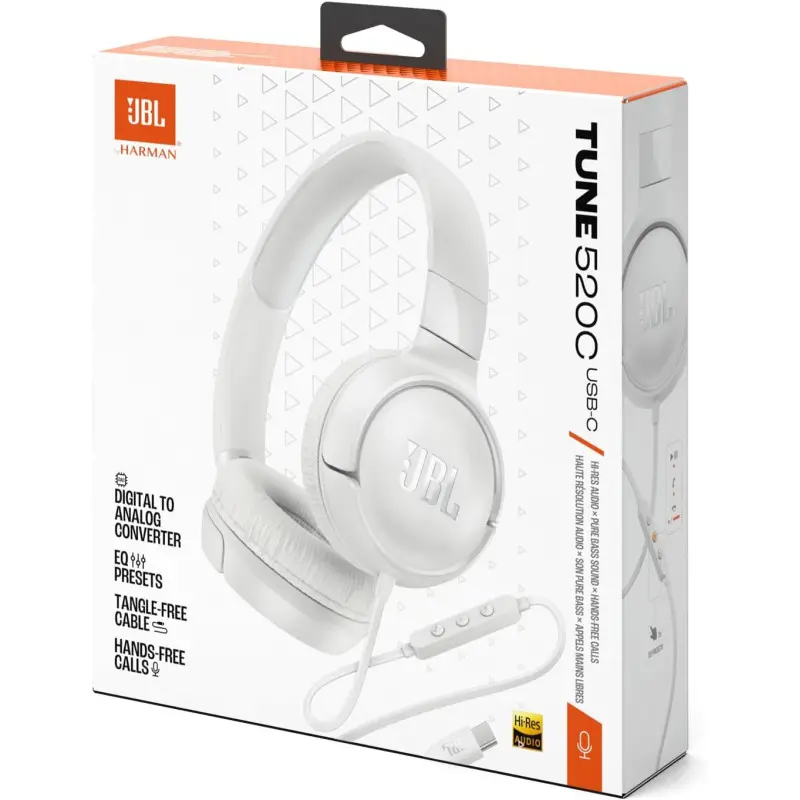 CASQUE JBL TUNE 520C USB-C / Blanc