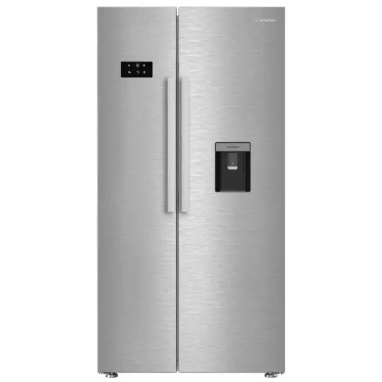 RÉFRIGÉRATEUR ARISTON No Frost SIDE BY SIDE 630 Litres / inox avec Afficheur et Distributeur d&rsquo;eau