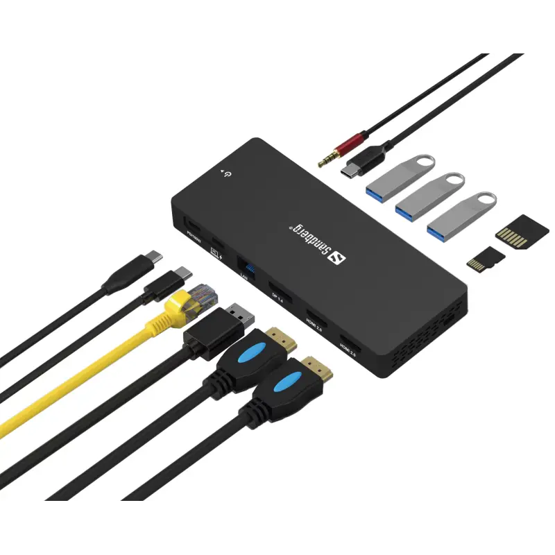 Station d&rsquo;accueil Pro SANDBERG USB-C (13 en 1)