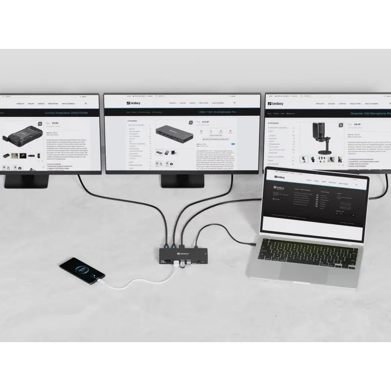Station d&rsquo;accueil Pro SANDBERG USB-C (13 en 1)