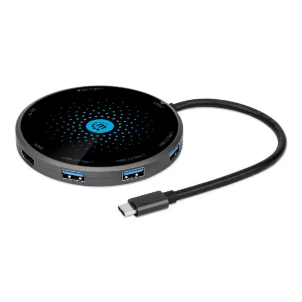 Station d'accueil USB-C 8 en 1 avec chargeur sans fil Manhattan - Type C